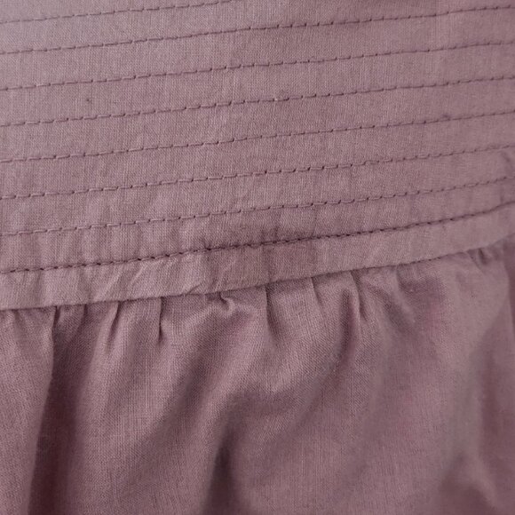 6 MERONA knee length SKIRT lined embroidered pink mauve 100% cotton dusty rose - Picture 3 of 9